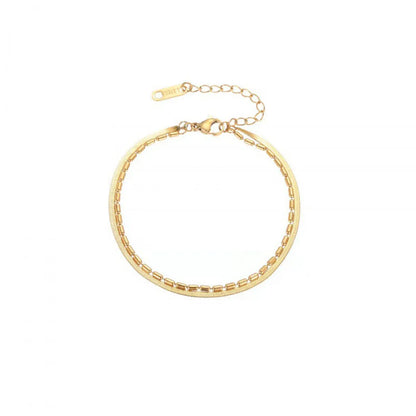 Simple Style Solid Color Titanium Steel Plating 18k Gold Plated Bracelets