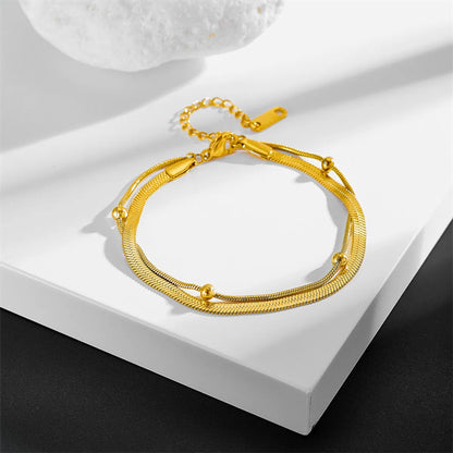 Simple Style Solid Color Titanium Steel Plating 18k Gold Plated Bracelets