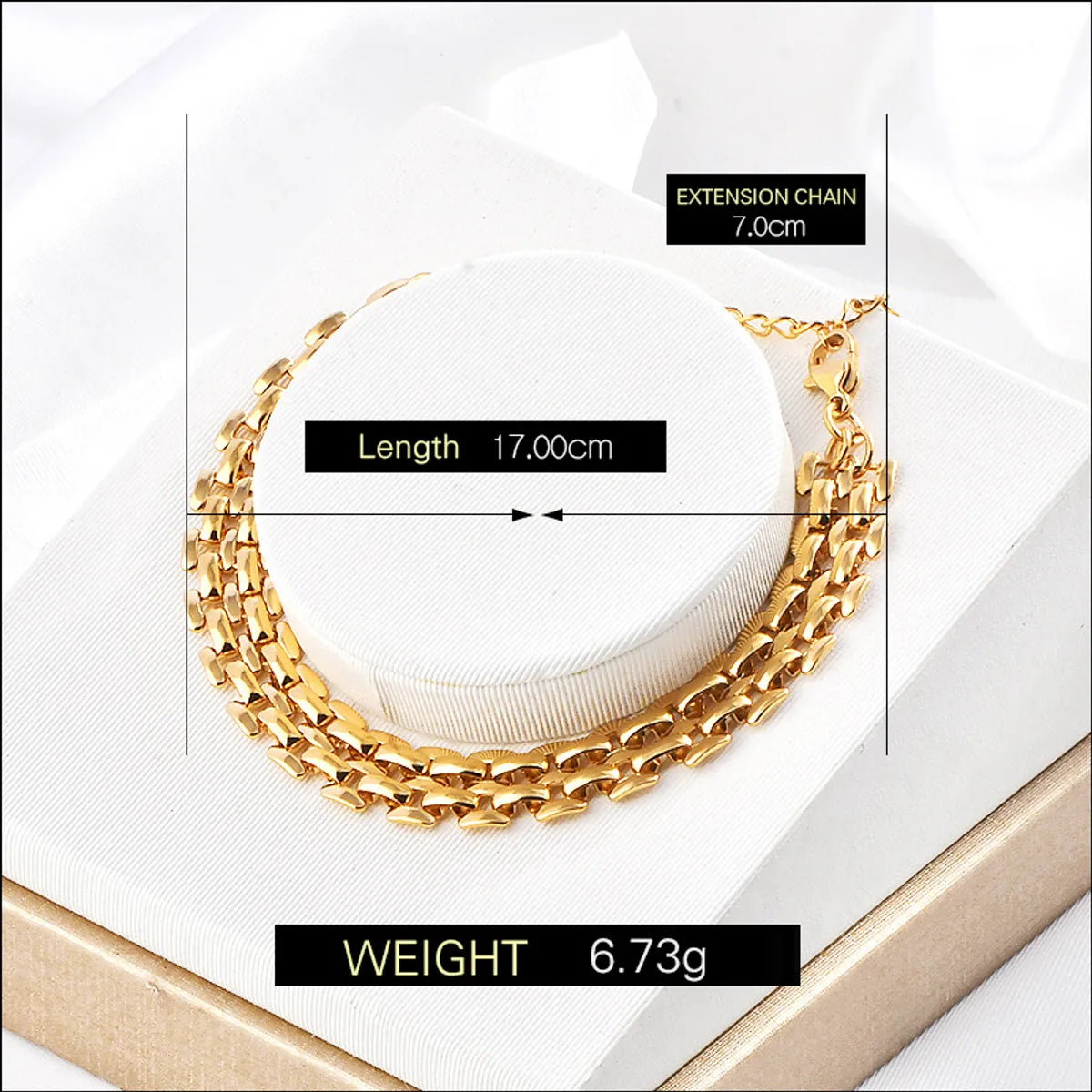 Simple Style Solid Color Titanium Steel Plating 18k Gold Plated Bracelets