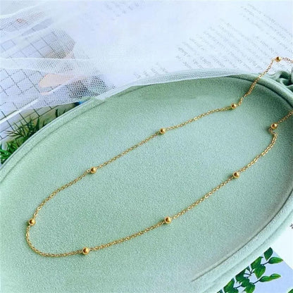 304 Stainless Steel 18K Gold Plated Simple Style Plating Solid Color Necklace