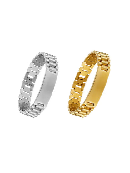 Simple Style Solid Color Titanium Steel Plating 18k Gold Plated Women's Bracelets