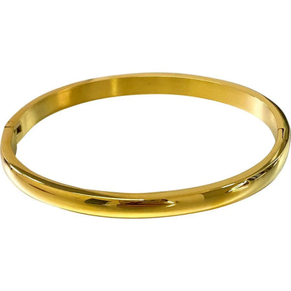 Simple Style Solid Color Titanium Steel Plating Bangle