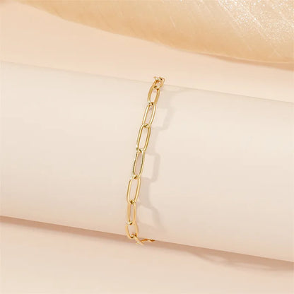 Simple Style Solid Color Titanium Steel 18K Gold Plated Bracelets In Bulk