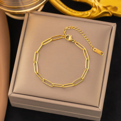 Simple Style Solid Color Titanium Steel Plating Bracelets Necklace