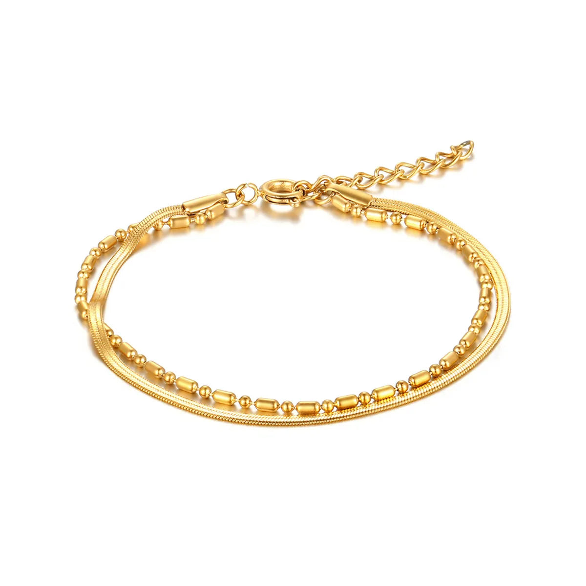 Simple Style Solid Color 304 Stainless Steel 18K Gold Plated Bracelets In Bulk