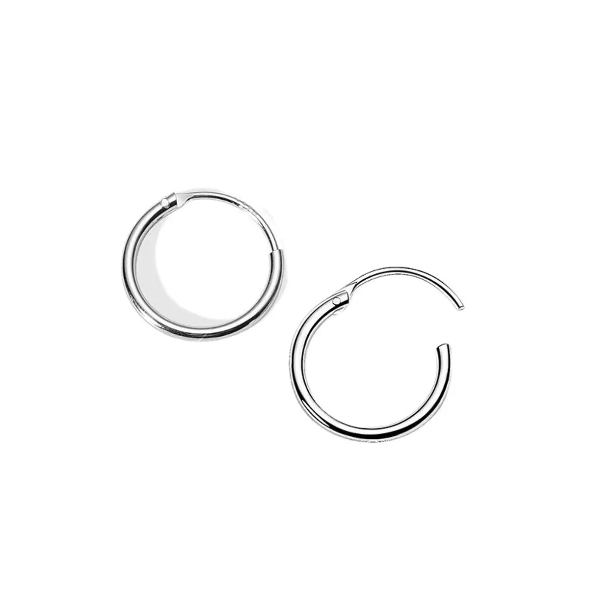 1 Piece Simple Style Solid Color Titanium Steel Plating Earrings