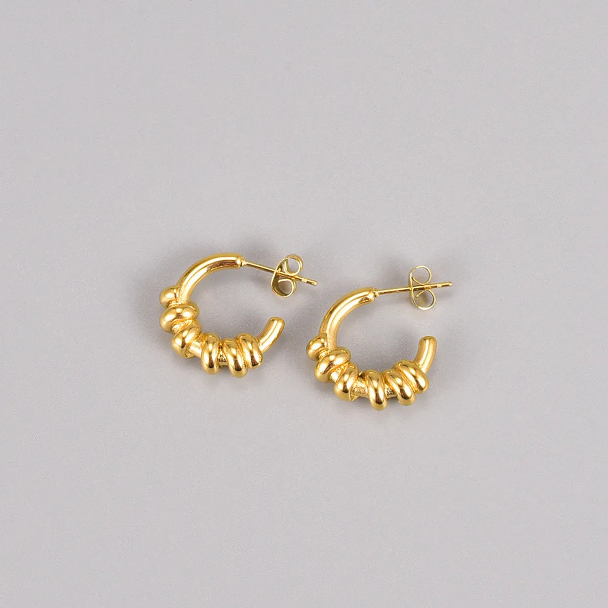 Simple Style Solid Color Titanium Steel Plating Earrings