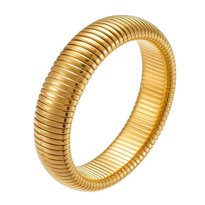 Simple Style Solid Color Titanium Steel Plating Gold Plated Bangle