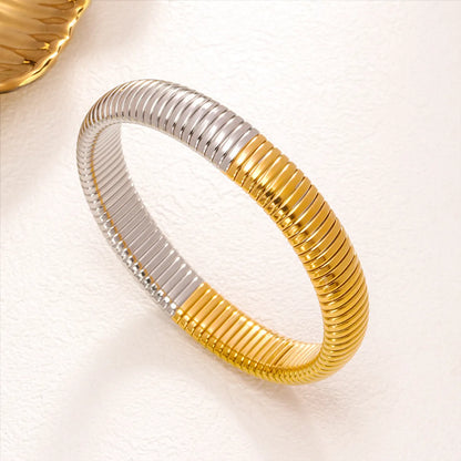 Simple Style Solid Color Titanium Steel Plating Gold Plated Bangle