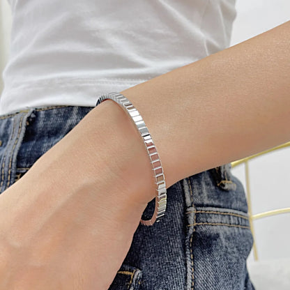 Simple Style Solid Color Titanium Steel Plating Gold Plated Bangle