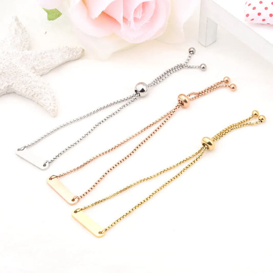 Simple Style Solid Color Titanium Steel Plating Gold Plated Bracelets