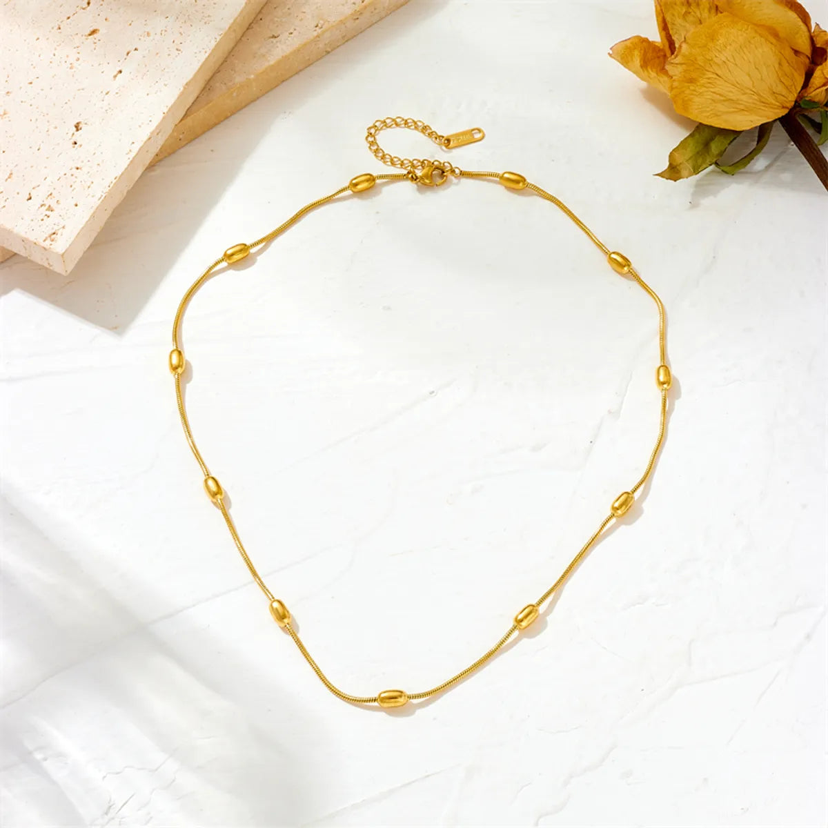 Simple Style Solid Color Titanium Steel Plating Gold Plated Necklace