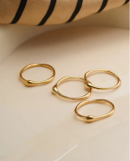 Wholesale Jewelry Simple Style Solid Color 304 Stainless Steel Titanium Steel 18K Gold Plated Plating Open Rings