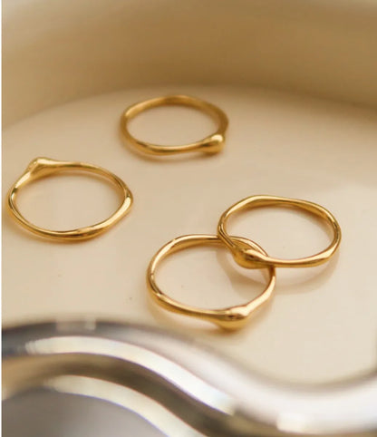 Wholesale Jewelry Simple Style Solid Color 304 Stainless Steel Titanium Steel 18K Gold Plated Plating Open Rings