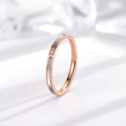 Simple Style Solid Color Titanium Steel Plating Gold Plated Rings