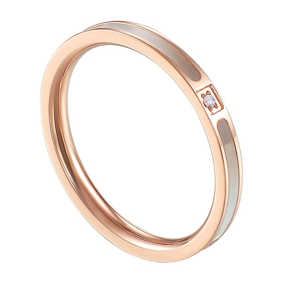 Simple Style Solid Color Titanium Steel Plating Gold Plated Rings