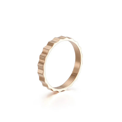 Wholesale Jewelry Simple Style Solid Color Titanium Steel 18K Gold Plated Plating Rings