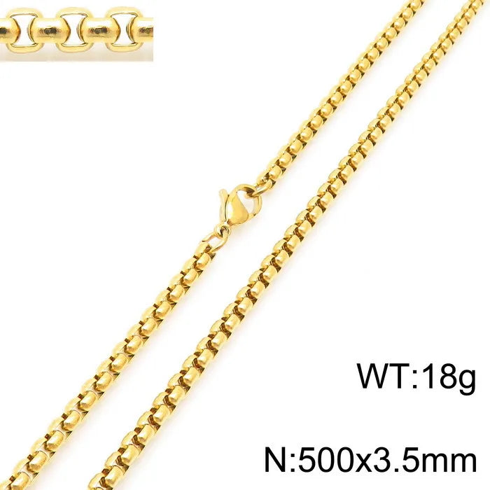 Simple Style Solid Color Titanium Steel Plating Necklace