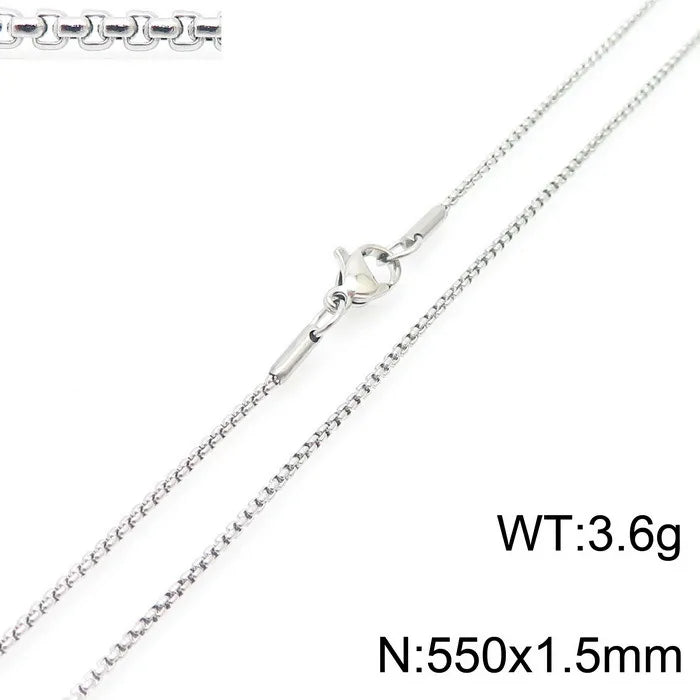 Simple Style Solid Color Titanium Steel Plating Necklace