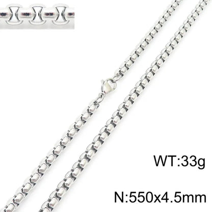 Simple Style Solid Color Titanium Steel Plating Necklace