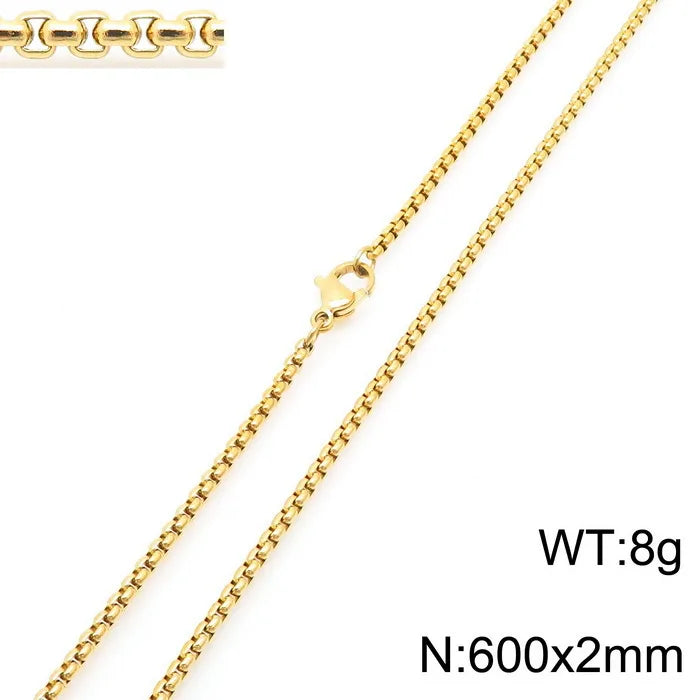 Simple Style Solid Color Titanium Steel Plating Necklace