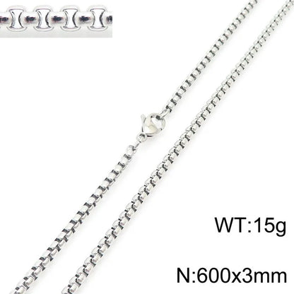 Simple Style Solid Color Titanium Steel Plating Necklace