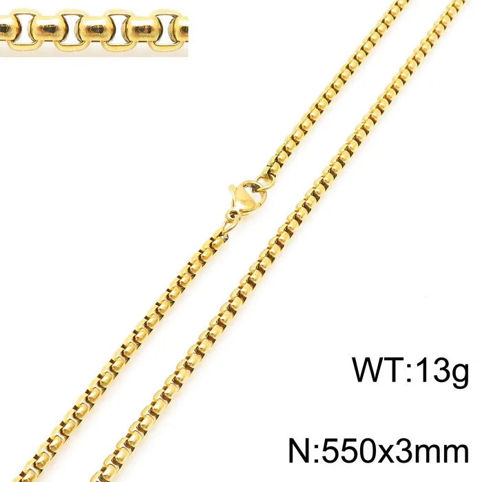 Simple Style Solid Color Titanium Steel Plating Necklace