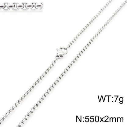 Simple Style Solid Color Titanium Steel Plating Necklace