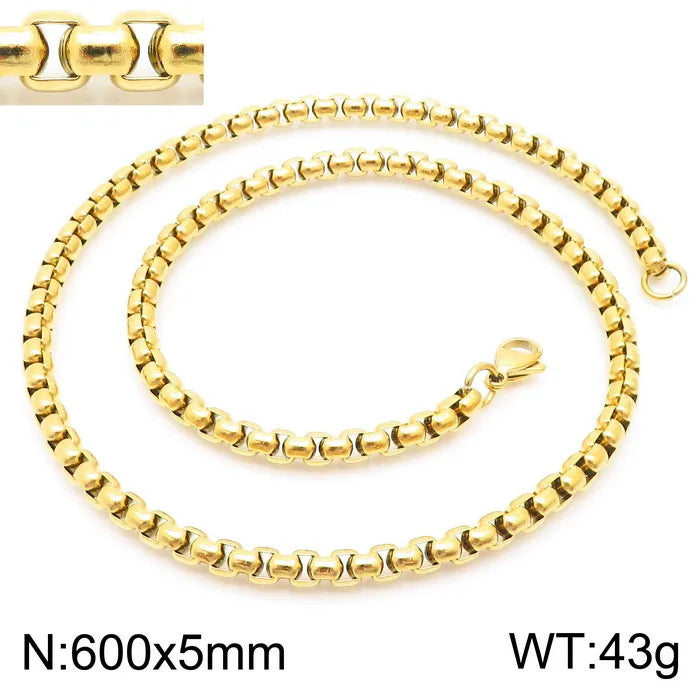 Simple Style Solid Color Titanium Steel Plating Necklace