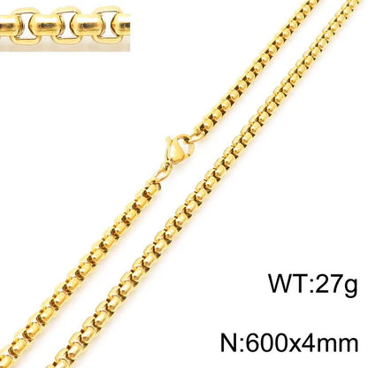 Simple Style Solid Color Titanium Steel Plating Necklace