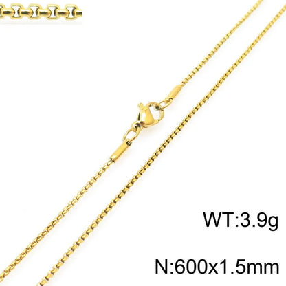 Simple Style Solid Color Titanium Steel Plating Necklace