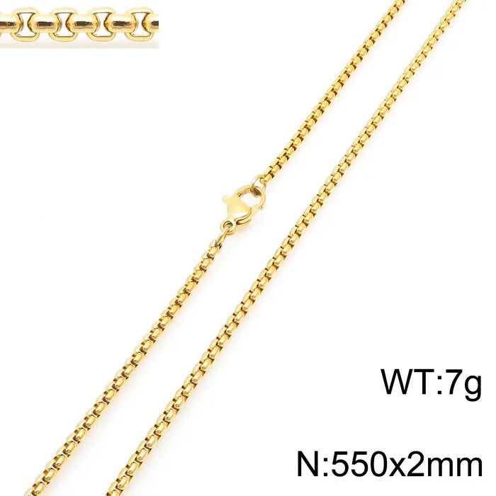 Simple Style Solid Color Titanium Steel Plating Necklace