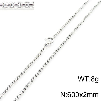 Simple Style Solid Color Titanium Steel Plating Necklace