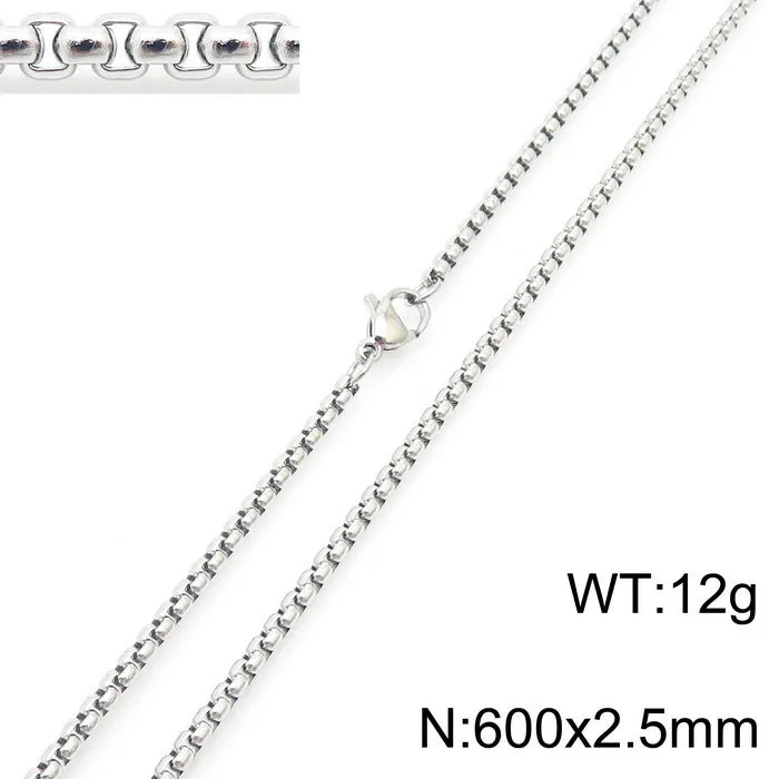 Simple Style Solid Color Titanium Steel Plating Necklace