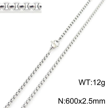 Simple Style Solid Color Titanium Steel Plating Necklace