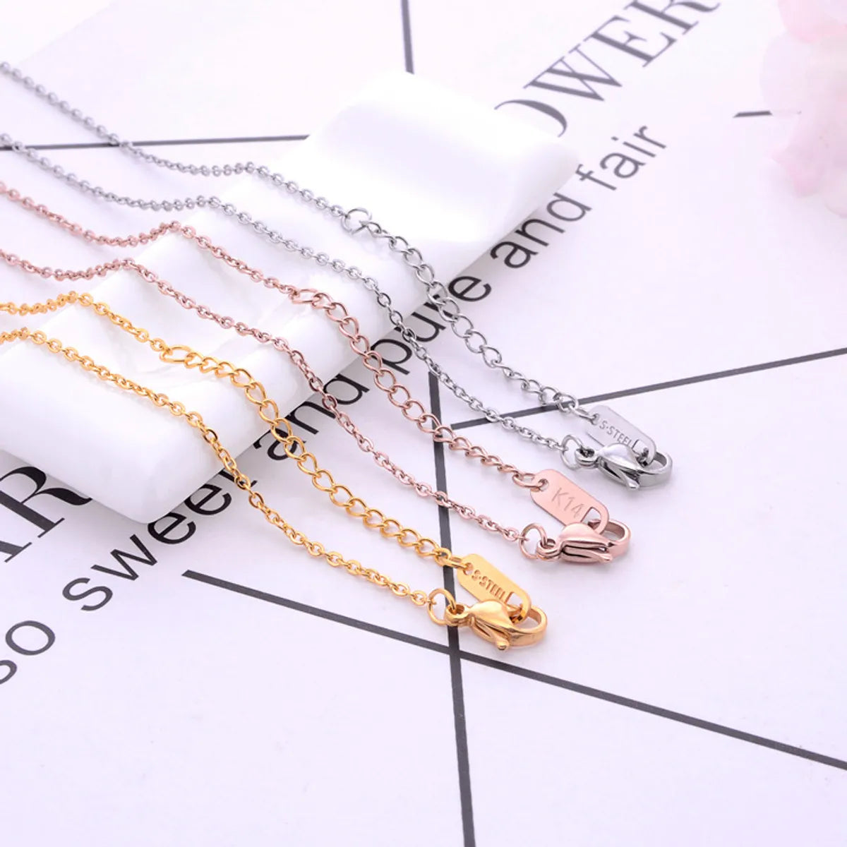 Simple Style Solid Color Titanium Steel Plating Necklace