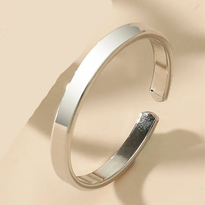 Simple Style Solid Color Titanium Steel Plating Open Ring 1 Piece