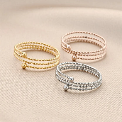 Wholesale Jewelry Simple Style Solid Color Titanium Steel 18K Gold Plated Plating Open Ring