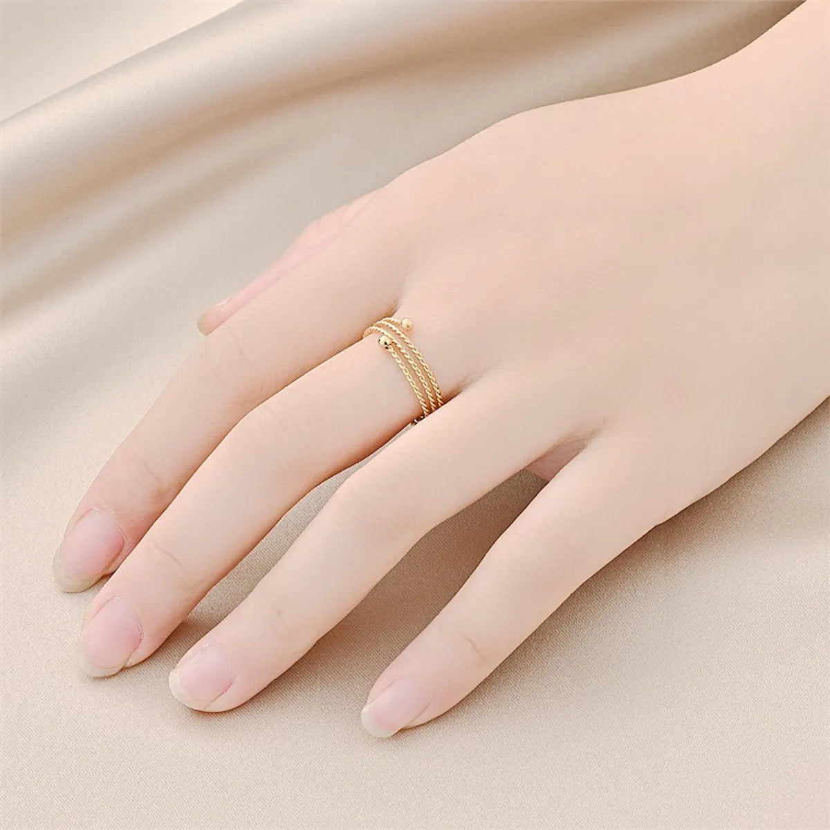 Wholesale Jewelry Simple Style Solid Color Titanium Steel 18K Gold Plated Plating Open Ring