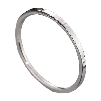 Simple Style Solid Color Titanium Steel Plating Rings 1 Piece