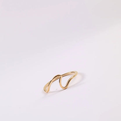 Simple Style Solid Color Titanium Steel Plating 18k Gold Plated Rings