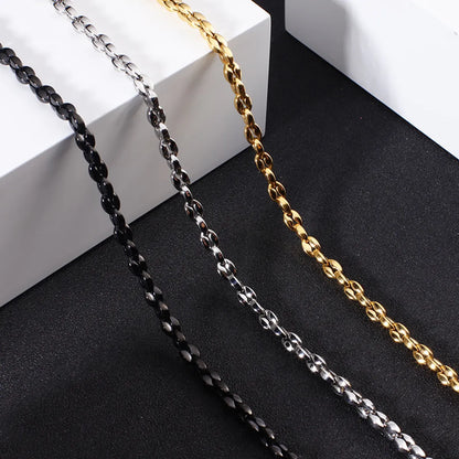 Simple Style Solid Color Titanium Steel Plating Unisex Necklace