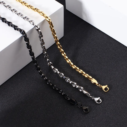 Simple Style Solid Color Titanium Steel Plating Unisex Necklace