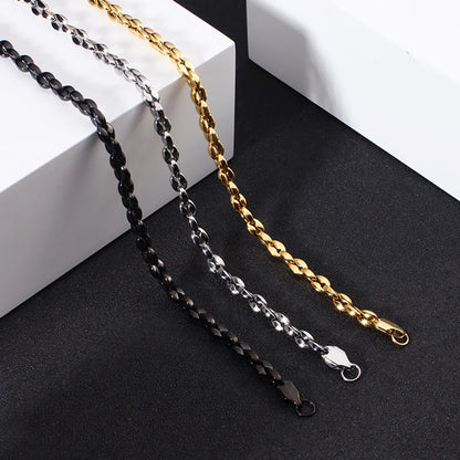 Simple Style Solid Color Titanium Steel Plating Unisex Necklace