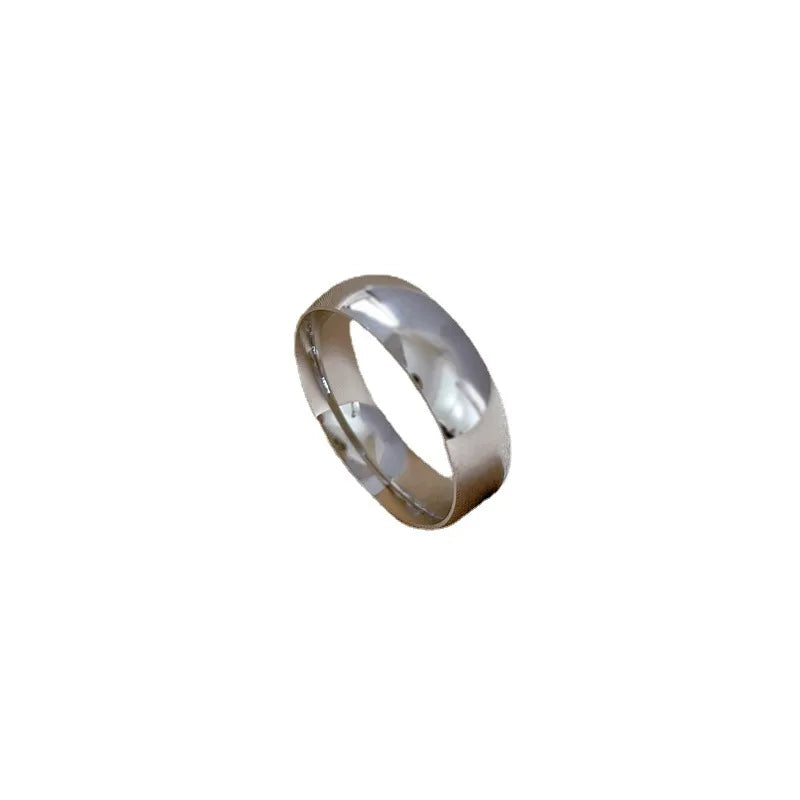 Simple Style Solid Color Titanium Steel Polishing Rings