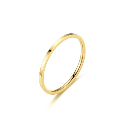 Wholesale Jewelry Simple Style Solid Color Titanium Steel 18K Gold Plated Polishing Rings