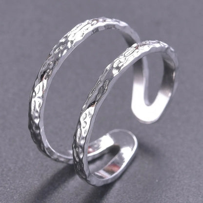 Wholesale Jewelry Simple Style Solid Color 304 Stainless Steel 18K Gold Plated Polishing Rings