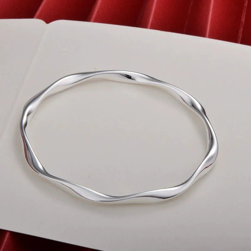 Simple Style Solid Color Titanium Steel Rhinestones Bangle In Bulk