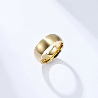 Simple Style Solid Color Titanium Steel Rings 1 Piece