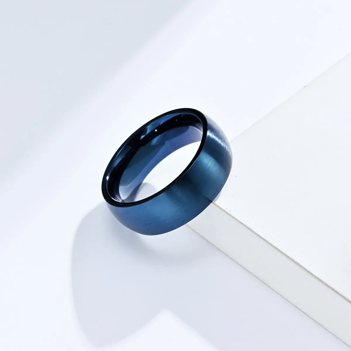 Simple Style Solid Color Titanium Steel Rings 1 Piece